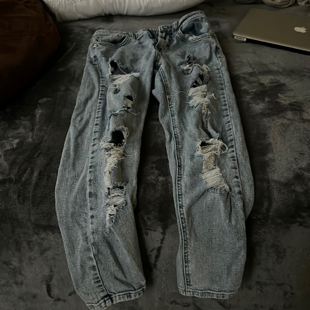ripped light washed jeans